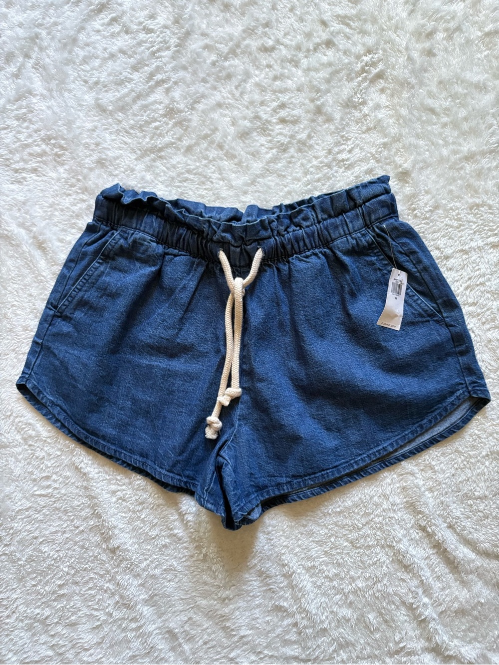 Old Navy Dark Chambray Drawstring Paperbag Shorts